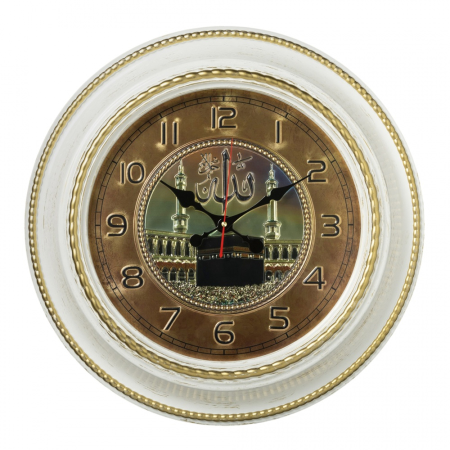 Часы настенные Рубин Кааба d-60см белый с золотом 6141-112W