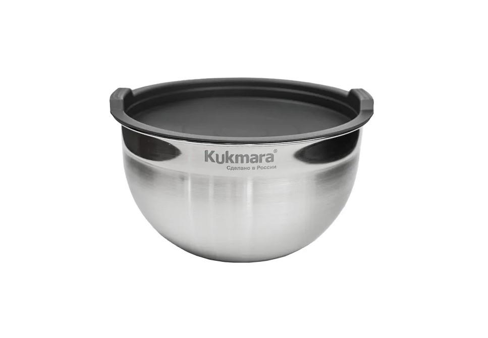 Миска Kukmara 4,9 л/24 см с пластиковой крышкой BL4924P