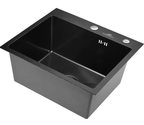 Кухонная мойка Wisent WS35044BD черный соты, коландер, дозатор, сифон