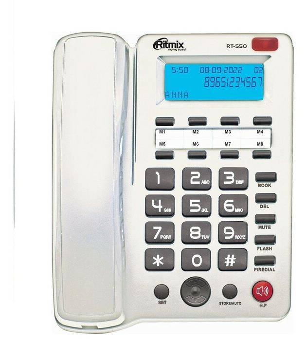Телефон проводной Ritmix RT-550 white