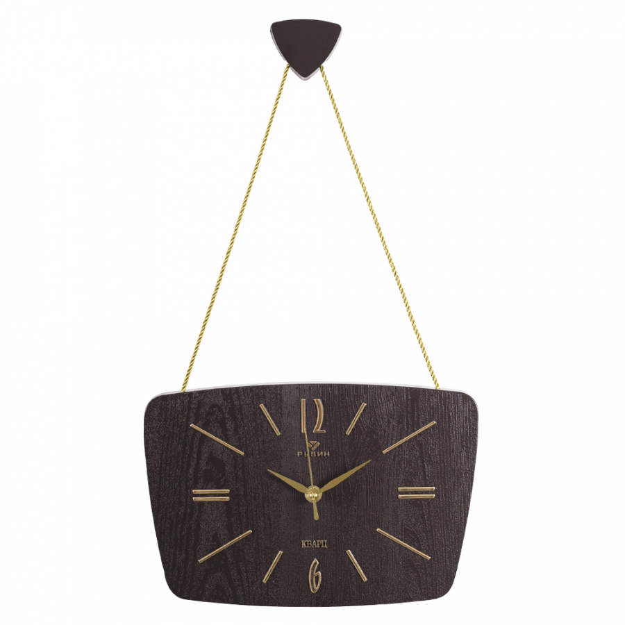 Часы настенные Рубин Ретро 27х18см коричневый+золото 2618-004
