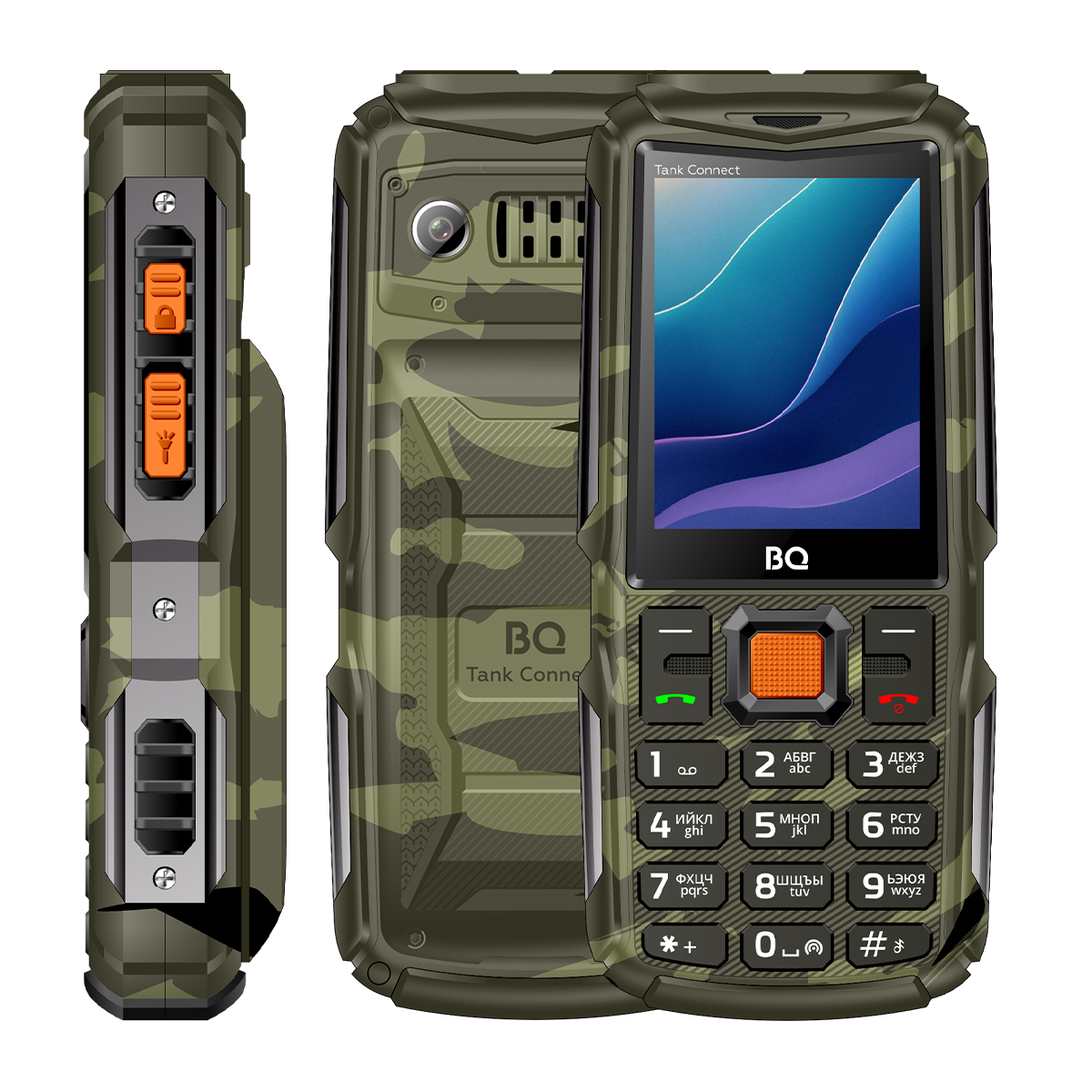 Мобильный телефон BQ 2430L Tank Connect Camouflage+Gunmetal