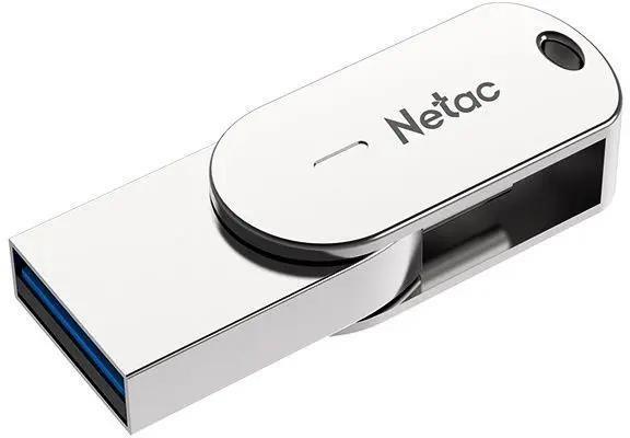 USB накопитель 64Gb USB3.0 Netac U785C Dual Type-C+USB Silver