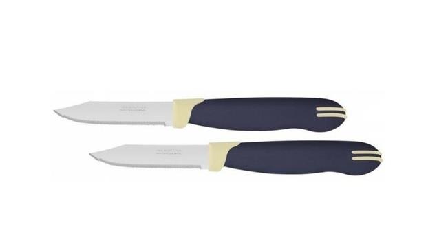 Ножи для овощей Tramontina Multicolor 2шт. 7,5см син./бел. в блистере  23528/213
