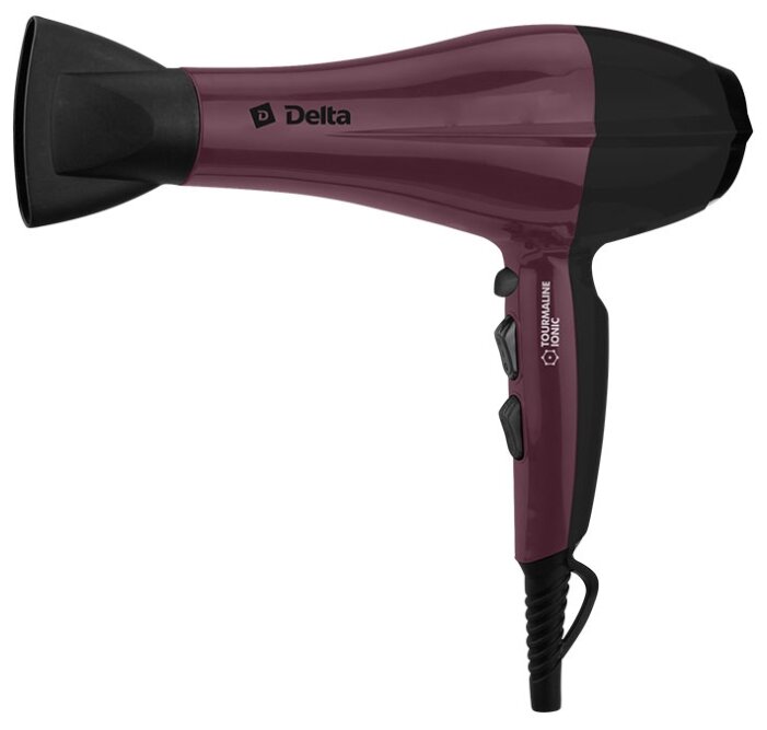 Фен Delta DL-0937 черный с бордовым