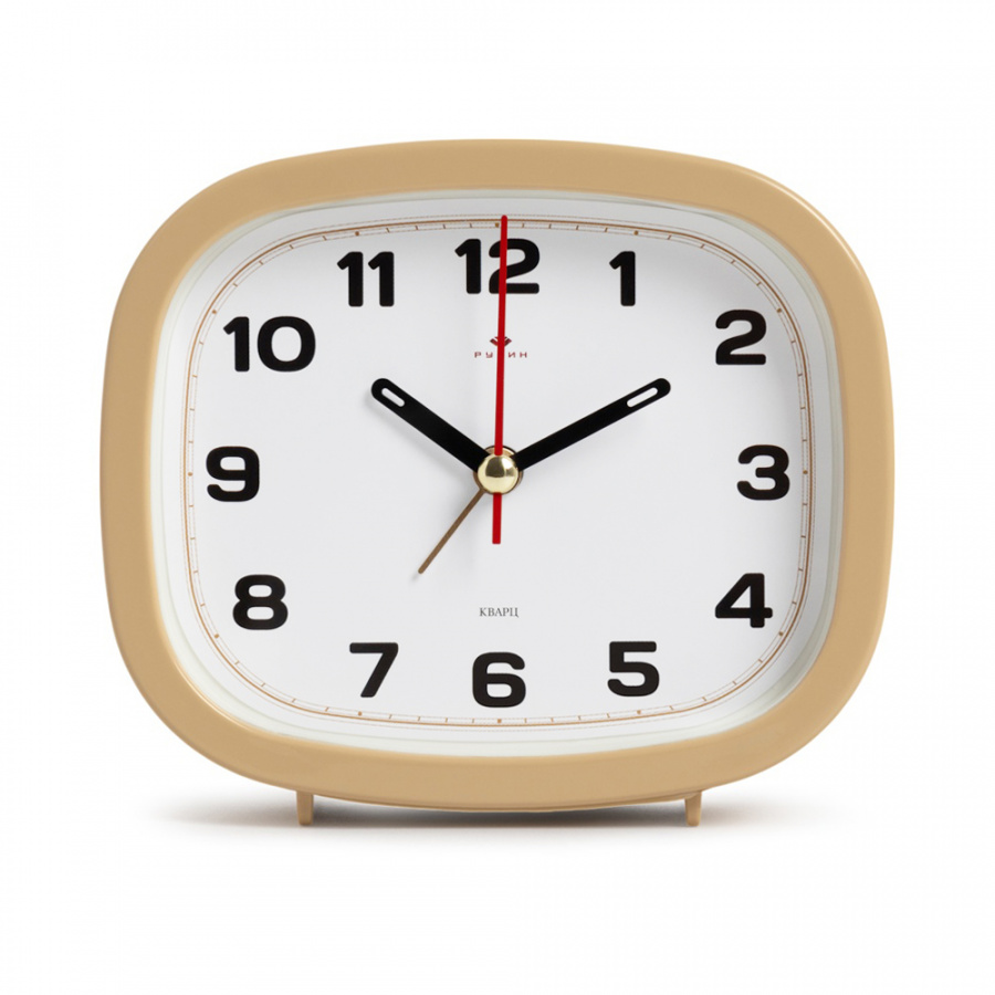 Будильник Рубин Классика 12,5х10,5см бежевый В5-004