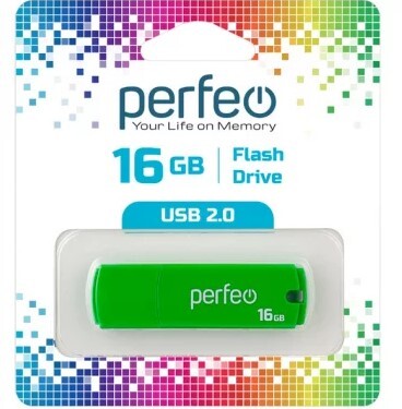 USB накопитель 16Gb USB2.0 Perfeo C05 Green