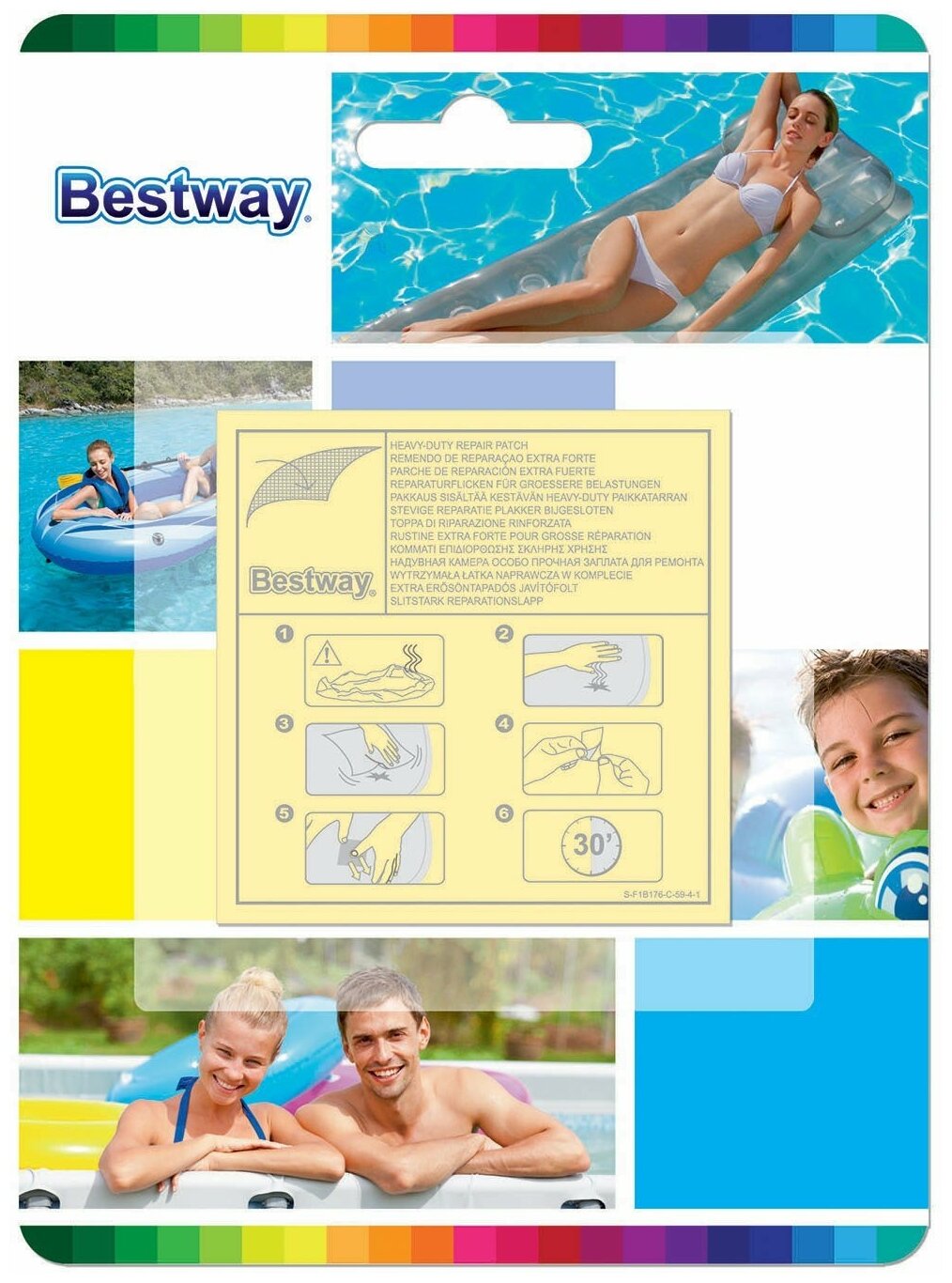 Ремкомплект Bestway 62068 (6.5х6.5см, самоклеящиеся заплатки, 10шт)