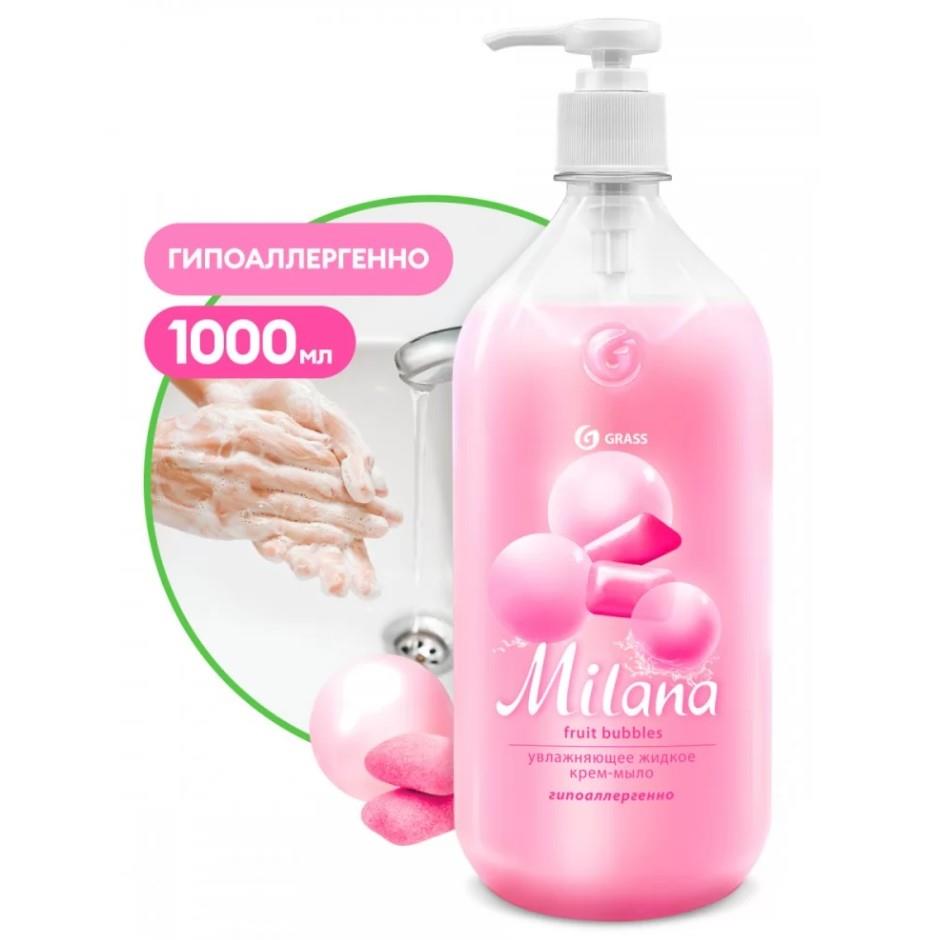 Жидкое крем-мыло Grass Milana Fruit bubbles увлажняющее с дозатором 1000 мл