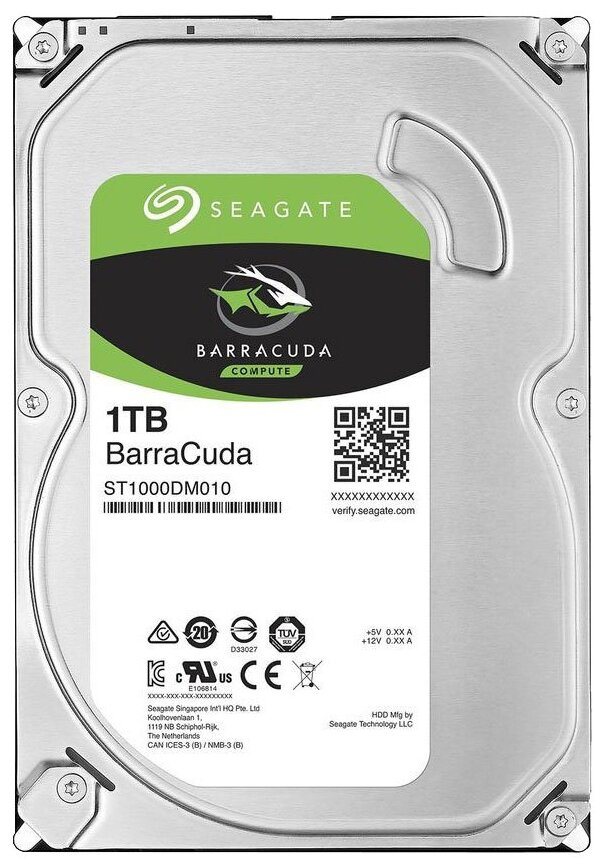 Жесткий диск Seagate BarraCuda Original SATA-3 7200rpm 64Mb (ST1000DM010)