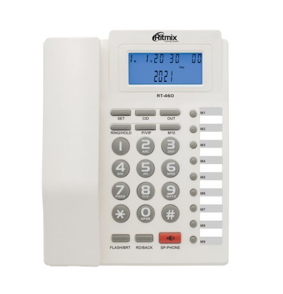 Телефон проводной Ritmix RT-460 white