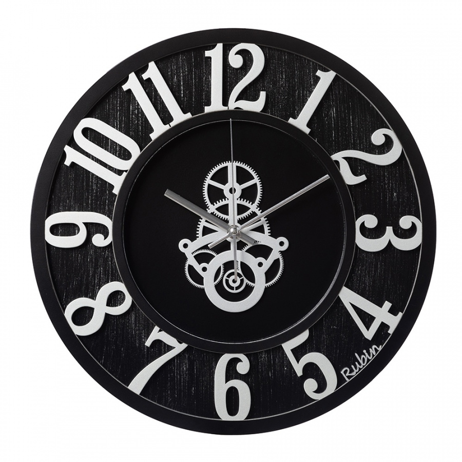 Часы настенные Рубин из дерева, с патиной d=40 "Механизм"