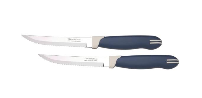 Ножи для стейков Tramontina Multicolor 2шт. 13,5см син./бел. в блистере 23500/215