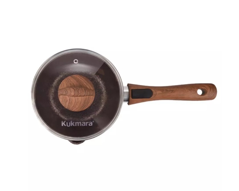 Ковш Kukmara Granit Ultra red 1,5 л со съем. ручкой и стекл. крышкой кга0156а