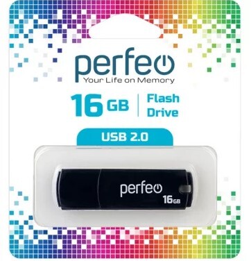 USB накопитель 16Gb USB2.0 Perfeo C05 Black
