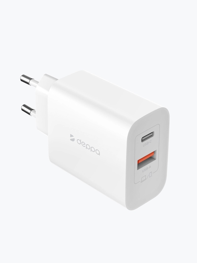 СЗУ Deppa USB + Type-C QC PD 45Вт White