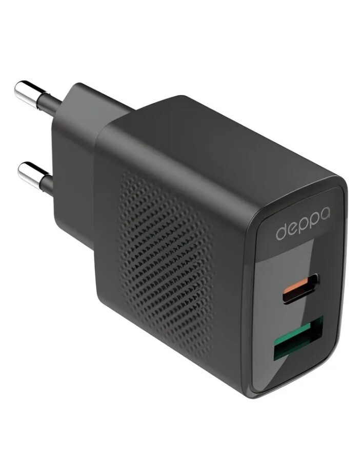 СЗУ Deppa USB-A + Type-C PD QC 4.0 UFCS 20Вт Black 11468