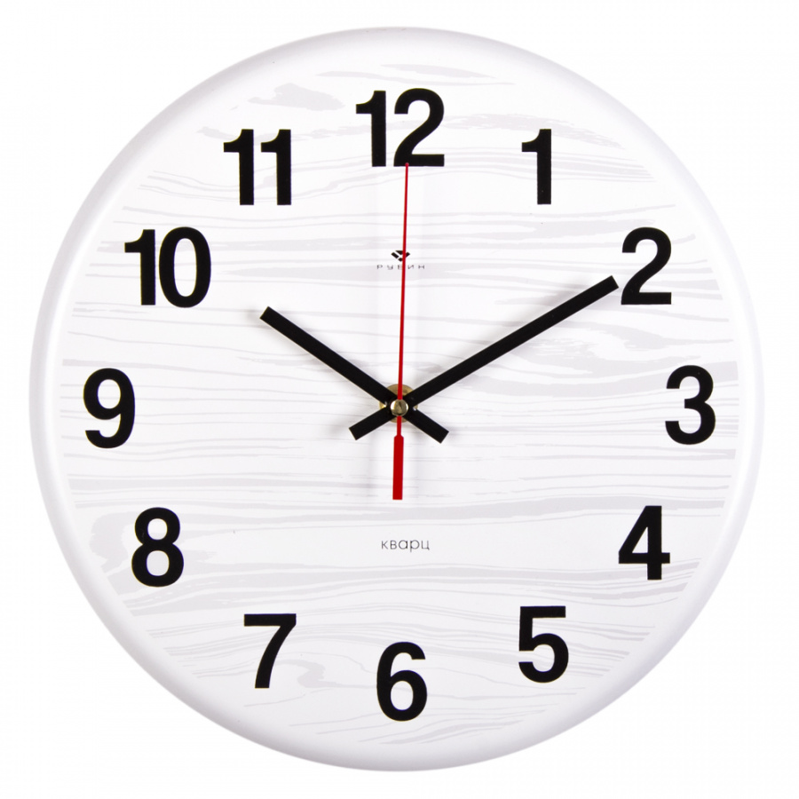 Часы настенные Рубин из металла, d=27 см, белый "Текстура дерева"