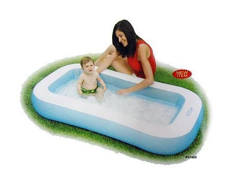 Бассейн надувной Intex 57403NP 166x100x28 см. Прямоугольный с надувным дном (в коробке)