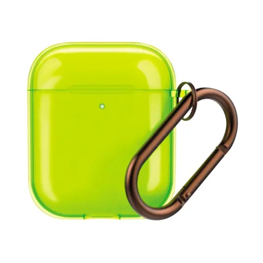 Чехол Deppa TPU Neon для AirPods 1/2 карабин Yellow