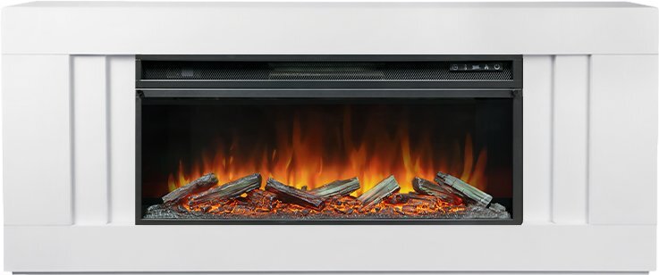 Каминокомплект: Портал Line V42 белый с очагом Royal Flame Vision 42 LOG LED