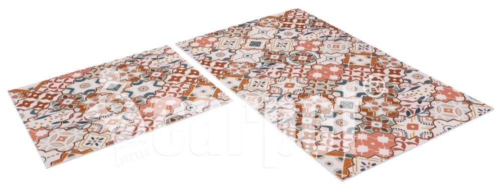 Набор ковриков Shahintex icarpet Print а/с Соты Мрамор 60х100+60х50 бежевый 827084