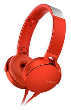 Наушники накладные Sony MDR-XB550AP Red