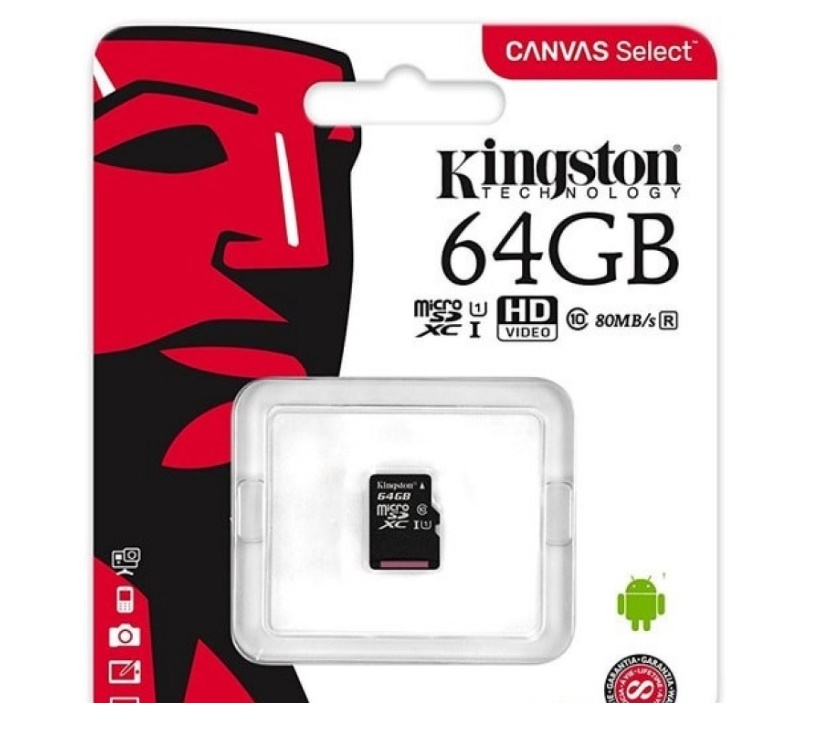 Карта флеш-памяти Kingston microSDHC 64GB Class10 UHS-I