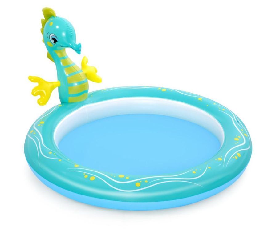 Бассейн надувной Bestway 53114  SEAHORSE 188*160*86см (8944) с разбрызгивателем