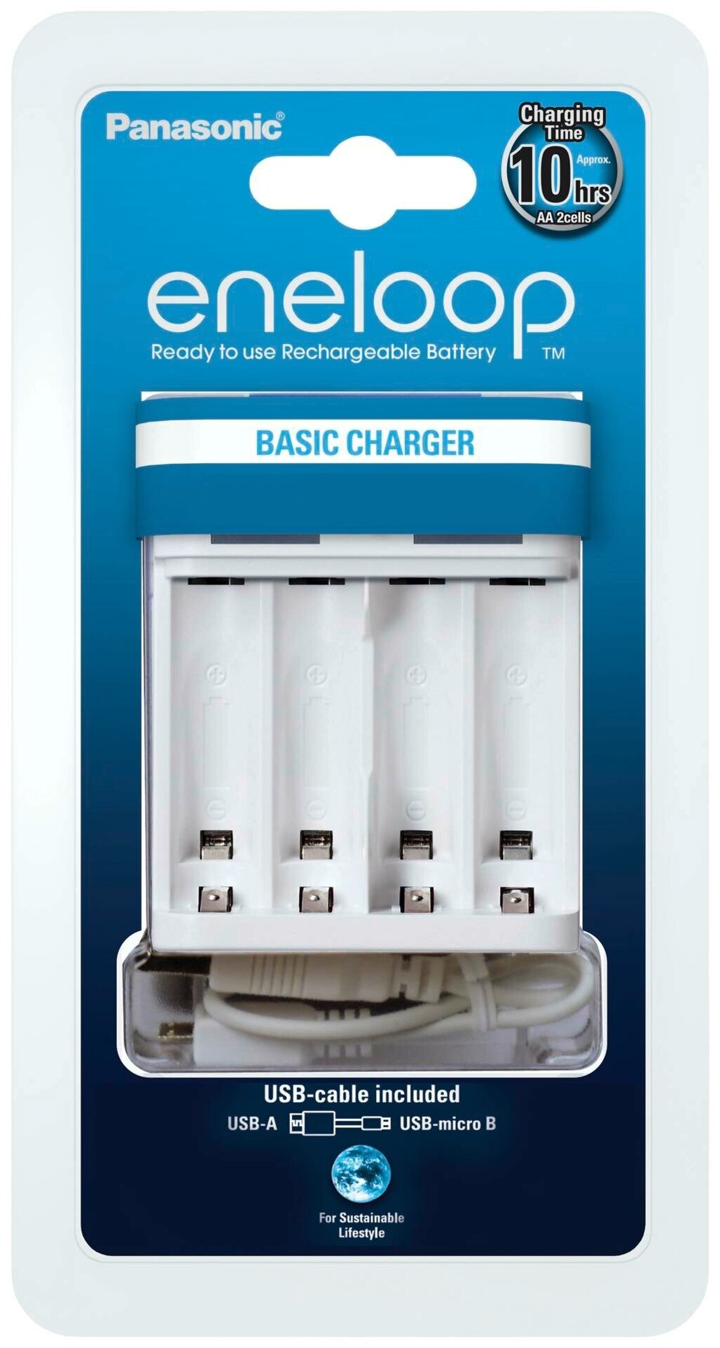 Зарядное устройство Panasonic Eneloop BQ-CC61USB Basic Charger AA/AAA 4 слота+USB
