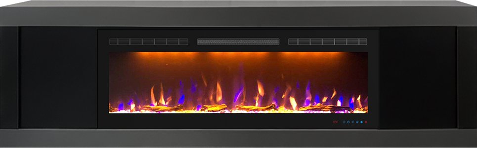 Каминокомплект: Портал Concord графит грей, черный с очагом Royal Flame Crystal 50RF