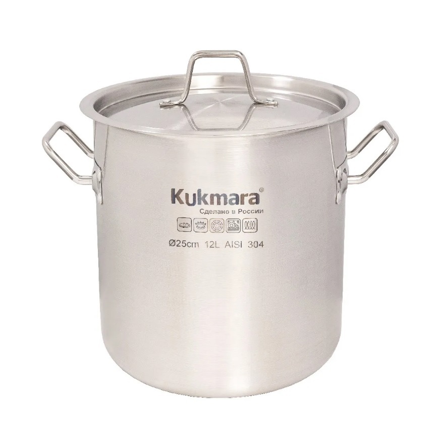 Кастрюля Kukmara Хорека 12 л/25 см с метал. крышкой HRC-SP12025M