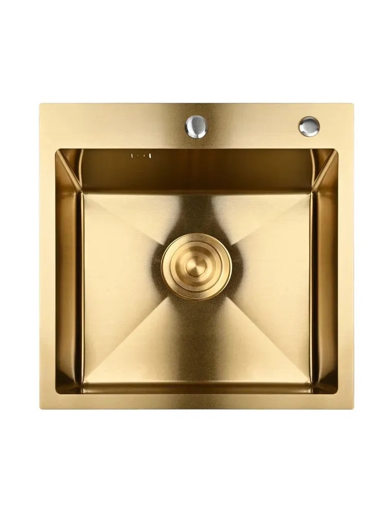 Кухонная мойка Wisent WGS35050G Gold с сифоном