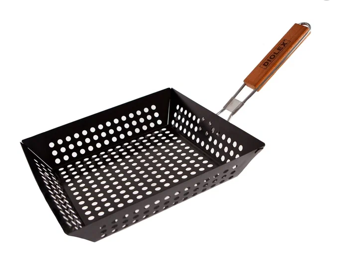 Сковорода-гриль Diolex для барбекю прямоуг. 29x28,5 см со склад. ручкой DX-P6102-2