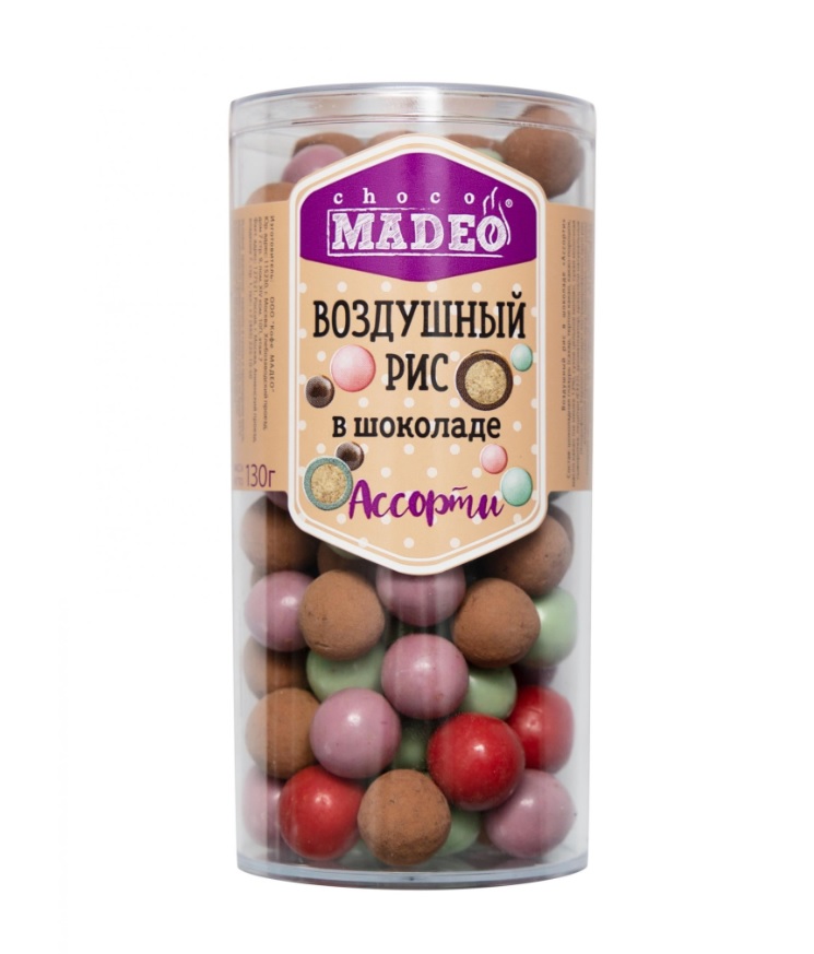 Рис воздушный в шоколаде Madeo Ассорти 130 гр.