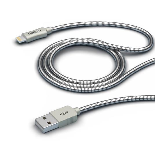 USB кабель Deppa Steel USB - Lightning Silver (1м) 72395