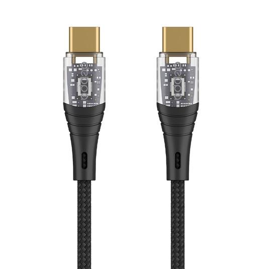 USB кабель Deppa Crystal USB Type-C - USB Type-C 60W, Black (1м) 72502