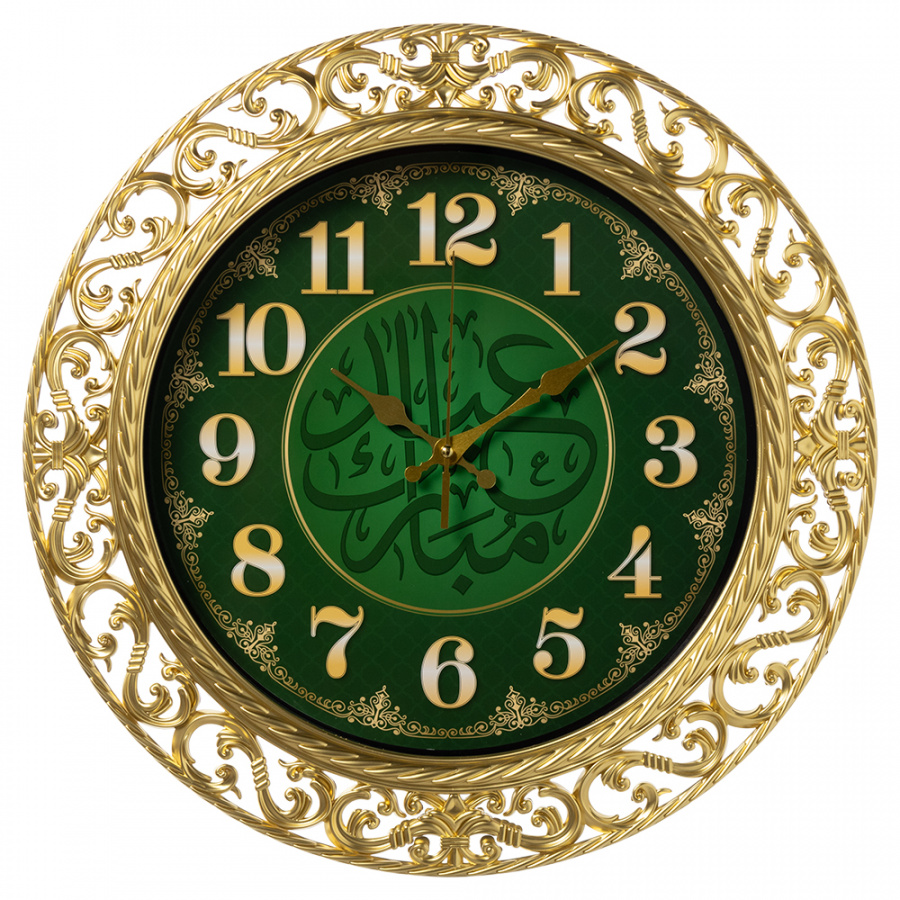 Часы настенные Рубин Мусульманские d-39,5см золотой ажурные 4051-115