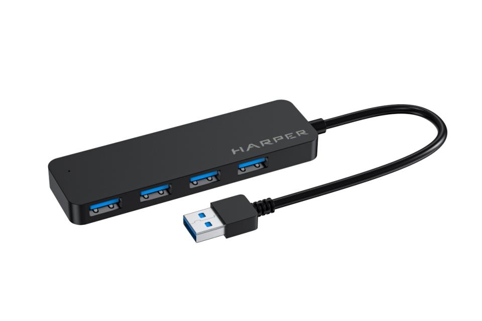 USB HUB HARPER HUB-04P Black
