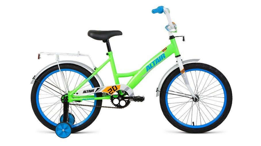 Велосипед Altair Kids 20 (1 ск. рост 13") 2021-22 ярко-зеленый/синий