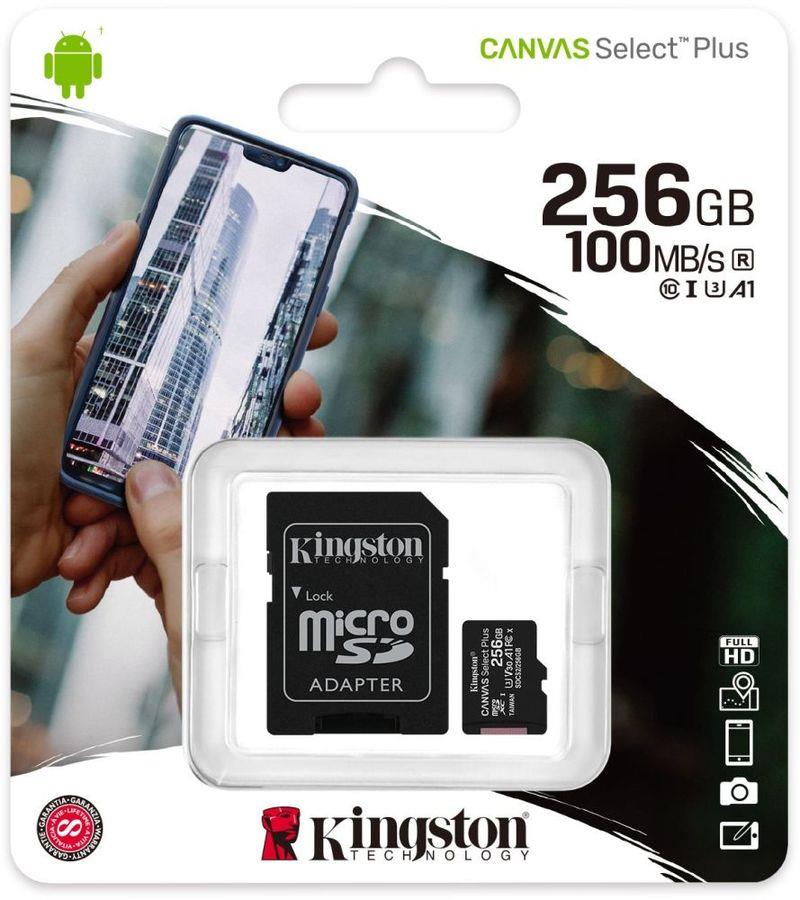 Карта флеш-памяти Kingston microSDXC 256GB Class10 UHS-I U3 + ADP