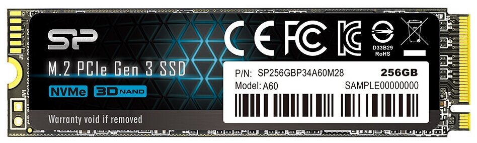SSD M.2 128Gb Silicon Power P34A60 2280 PCIe Gen3 NVMe Retail