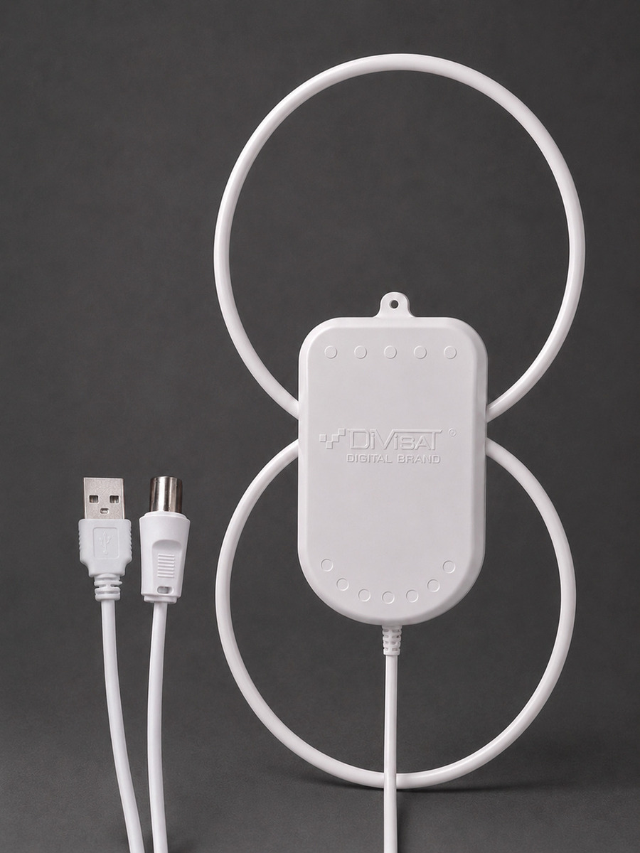 Антенна комнатная DIVISAT Волжанка TWIN активная USB с присоской (5м)