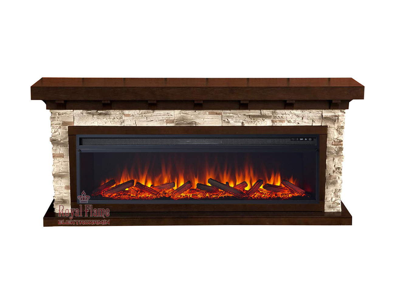 Каминокомплект: Портал Chalet сланец, темный дуб с очагом Royal Flame Vision 60 LOG LED