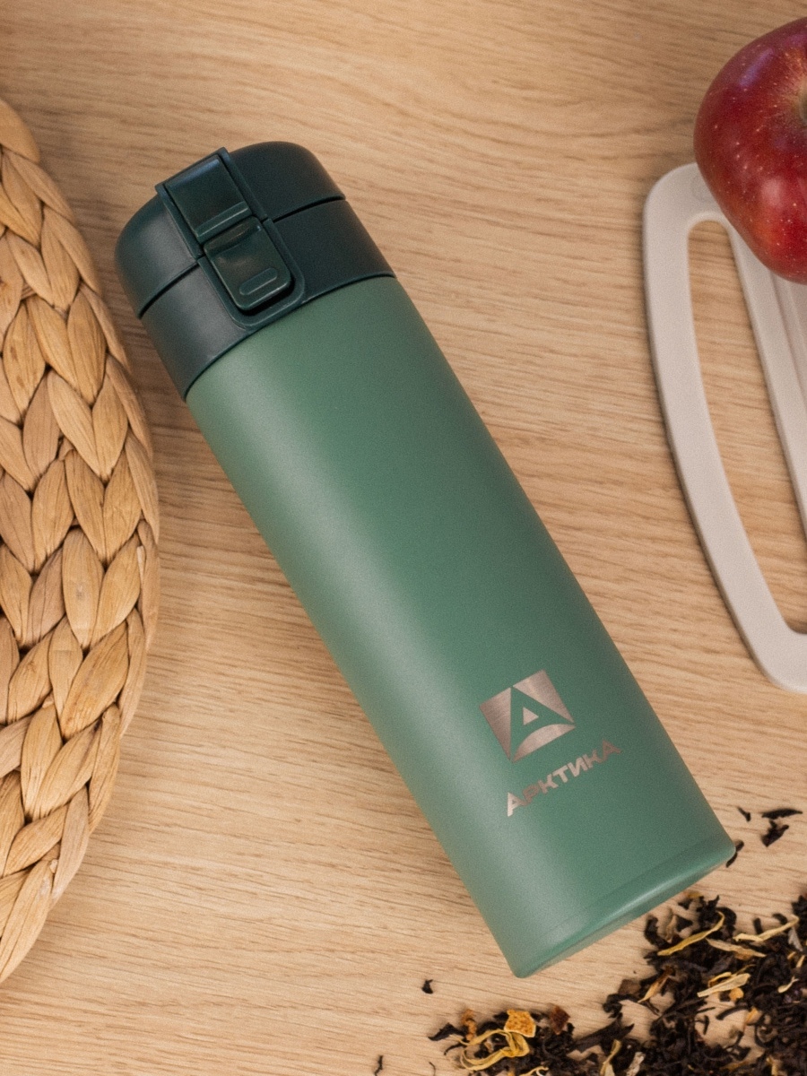 Термокружка Арктика 0,47 л с ситечком текстурный хвоя 703-470C-LEAFT