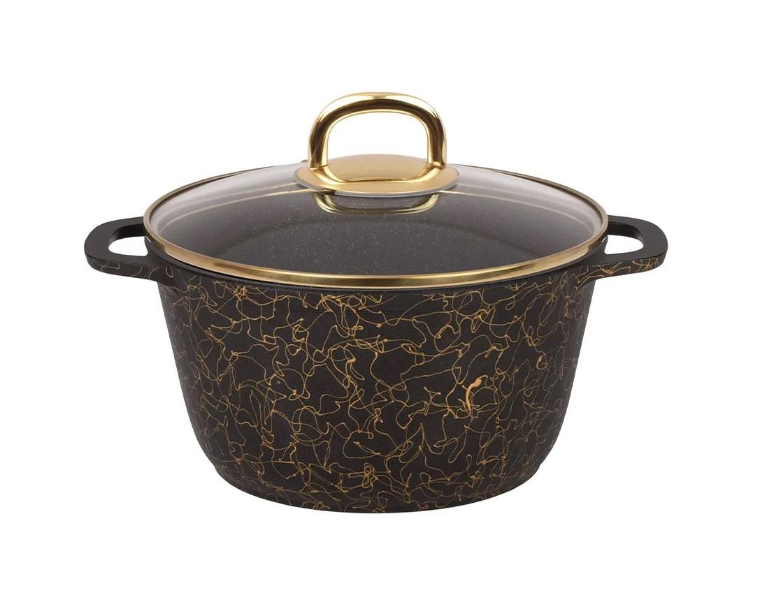 Кастрюля Kukmara Грация 4,5 л Черный/золото кчз45а