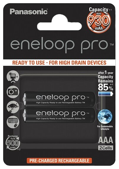 Аккумулятор Panasonic Eneloop PRO AAA930 mAh/1BL-2шт