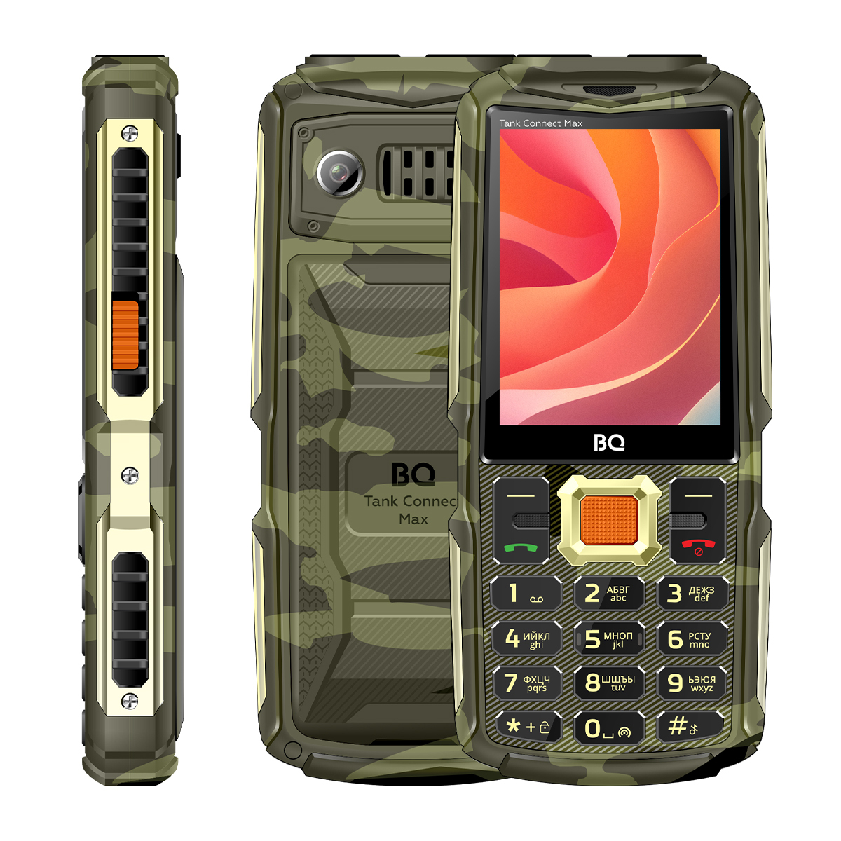 Мобильный телефон BQ 2830L Tank Connect Max Camouflage+Gold