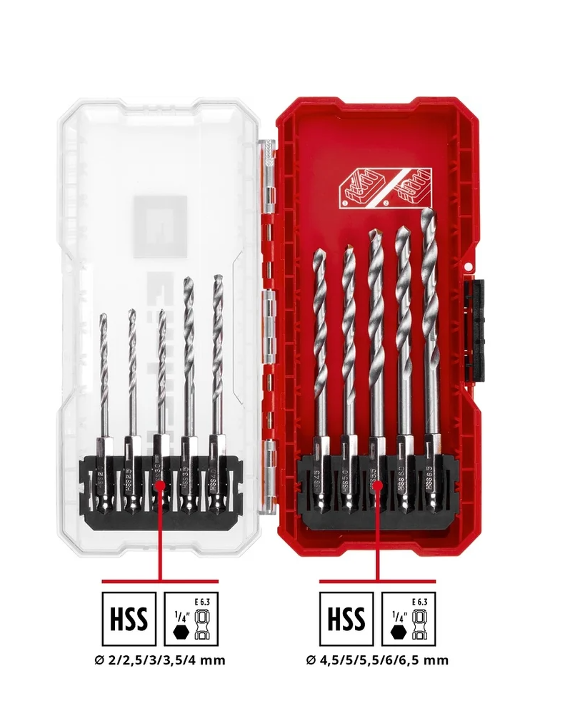 Набор сверл по металлу Einhell 10 штук,2-6.5мм