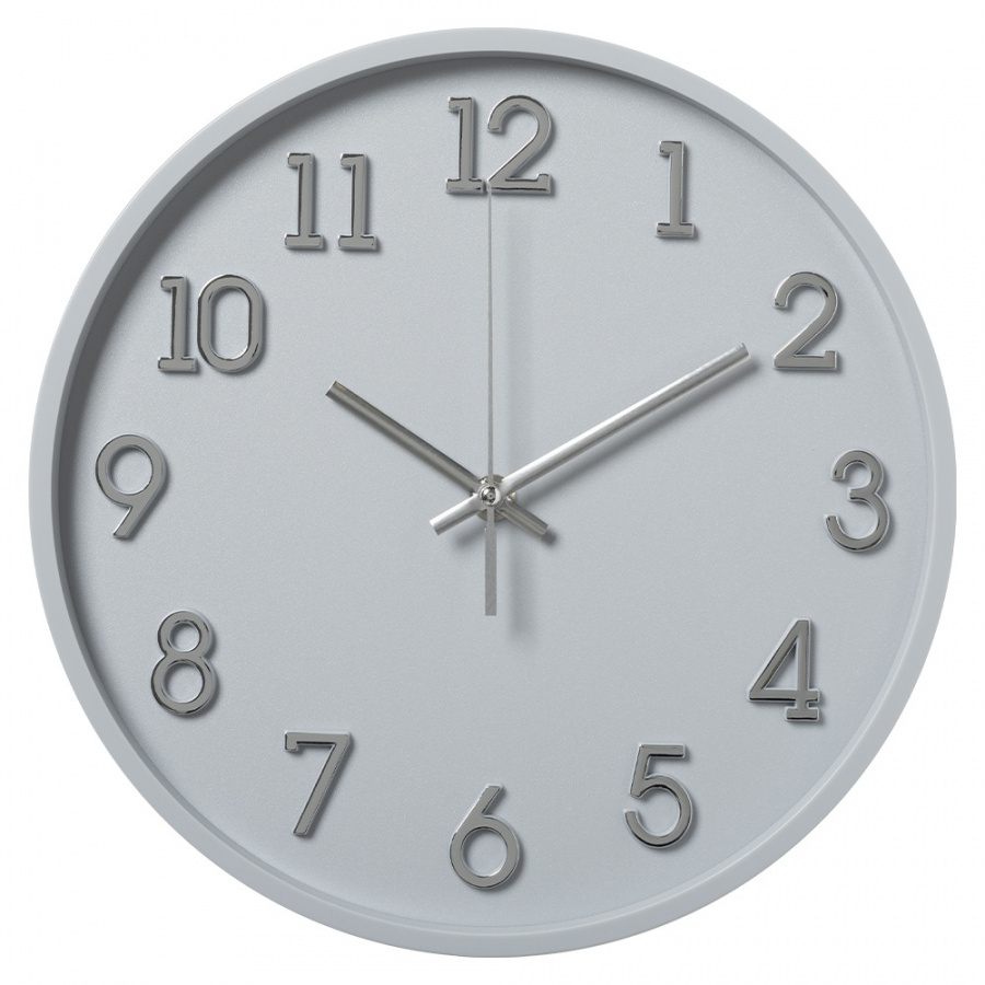 Часы настенные Рубин круг d=28см, открытая стрелка, корпус серый, "Классика"